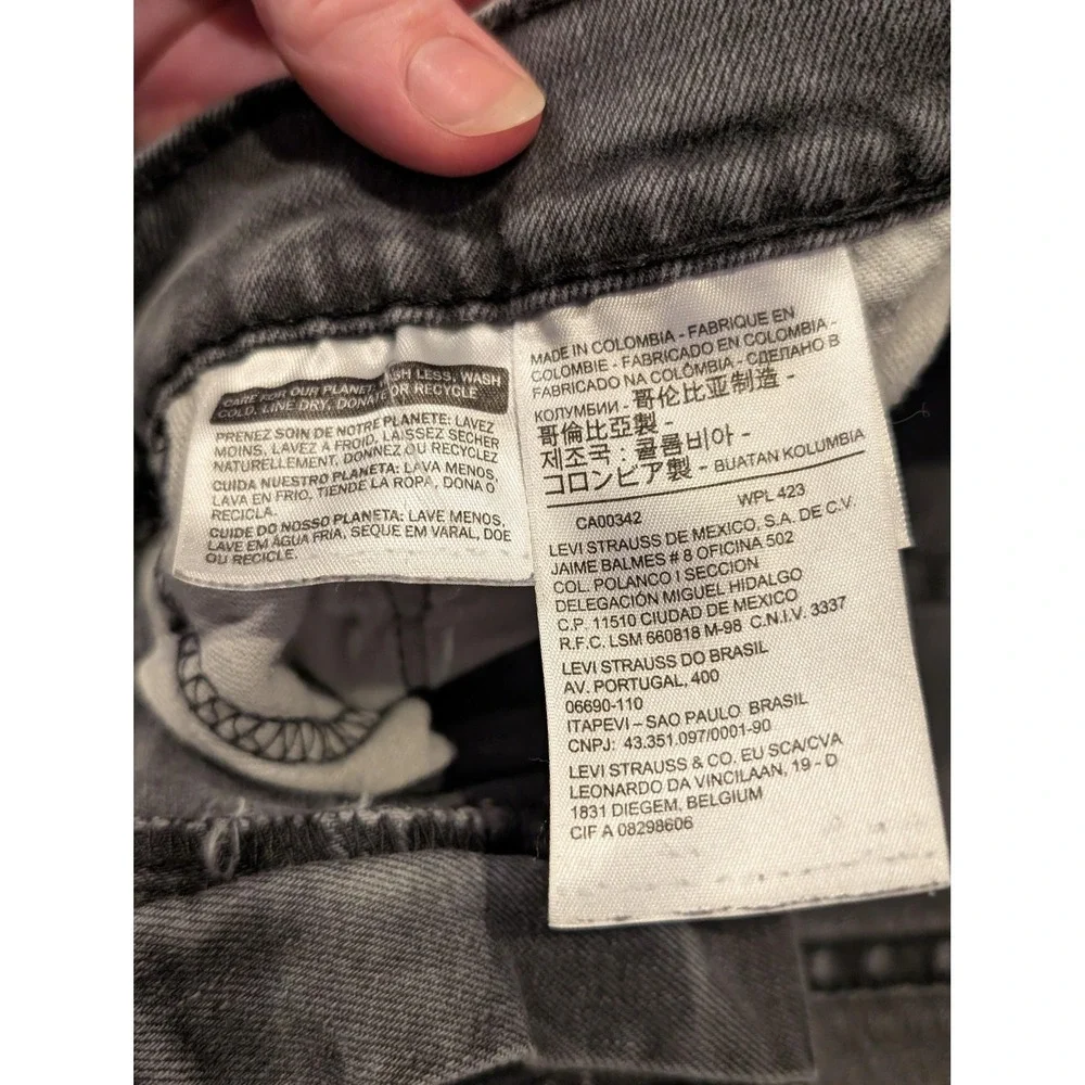 Levis 514‎ Jeans Mens 37x29 Gray Straight Leg Faded Denim Grunge Classic Y2K